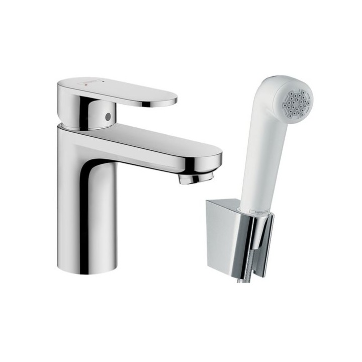 Hansgrohe Vernis Blend Single lever basin mixer 100 with bidet spray & shower hose 160cm - Chrome - 71215000
