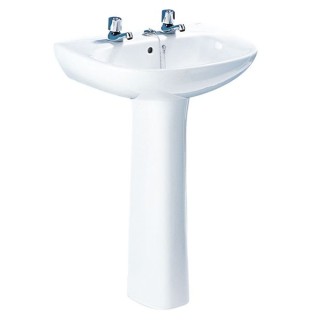 Roca Polo Pedestal White A331295003 (Taps Not Included)