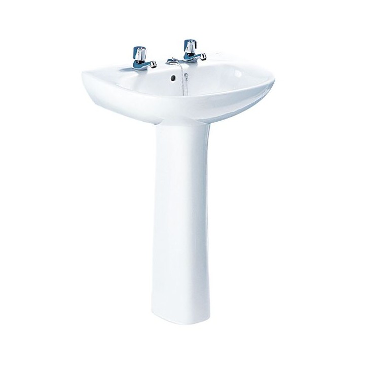 Roca Polo Pedestal White A331295003 (Taps Not Included)