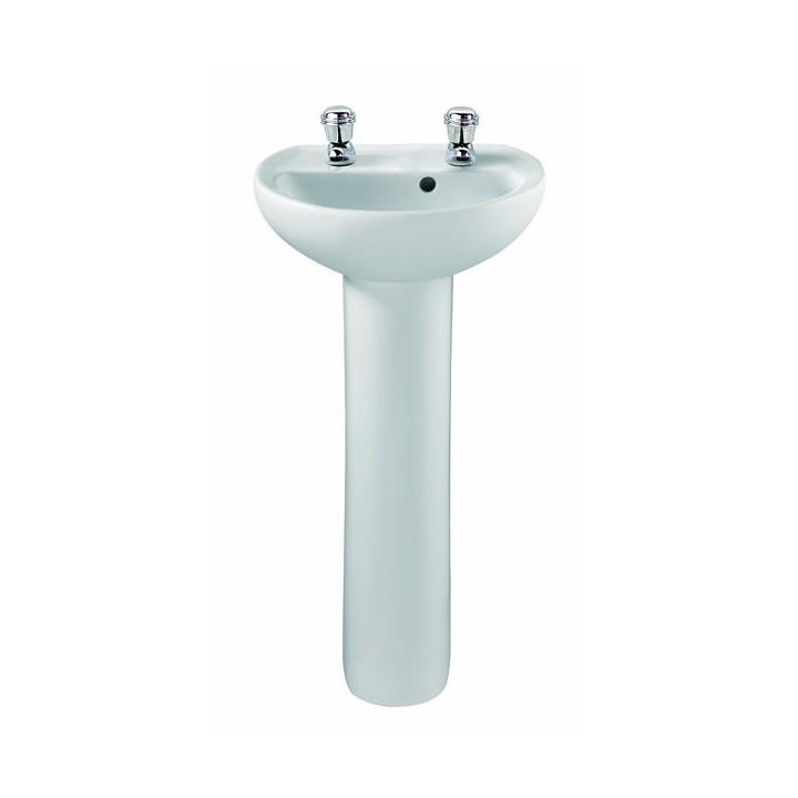 Twyford Alcona Handrinse Washbasin 2 Tap 400mm x 330mm AR4812WH