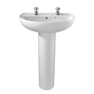 Twyford Alcona Washbasin 2 Tap 500mm x 410mm AR4112WH