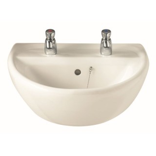 Twyford AV4322WH Avalon 2 Tap Hole Basin 600 x 500mm
