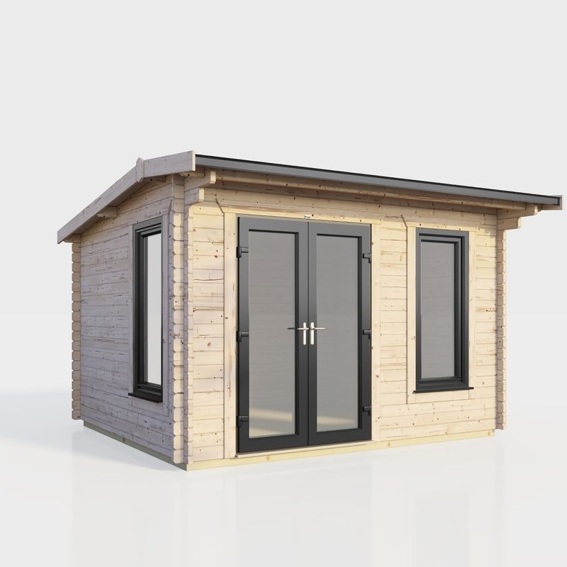 12 x 8 Power Apex Log Cabin Left Doors