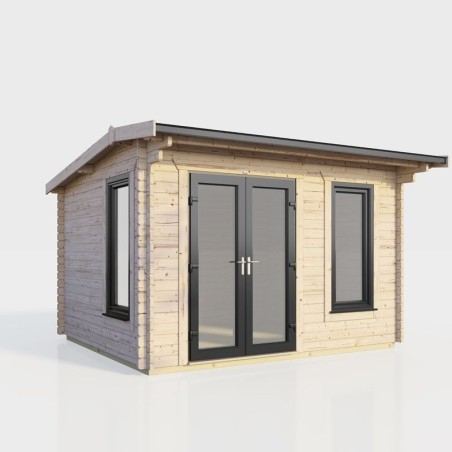 12 x 8 Power Apex Log Cabin Left Doors