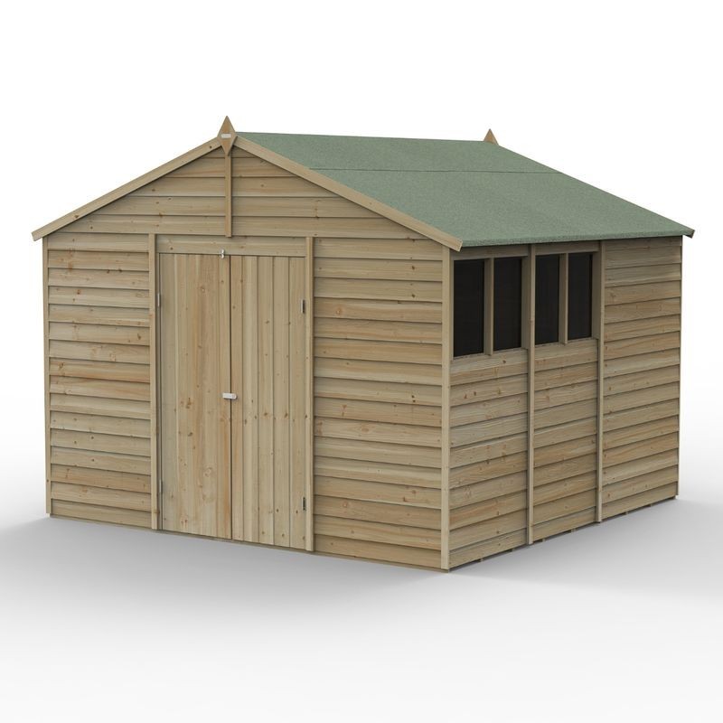 4LIFE Apex Shed 10 x 10 - Double Door - 4 Windows Home Delivery