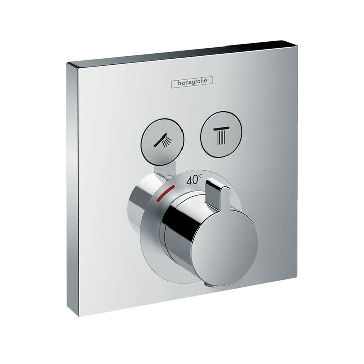 Hansgrohe ShowerSelect Thermostatic Mixer for Concealed Installation for 2 Outlets Chrome 15763000