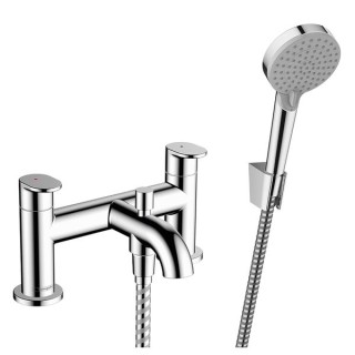 Hansgrohe Vernis Blend 2-hole rim mounted bath mixer with diverter valve & Vernis Blend hand shower Vario - Chrome -71461000
