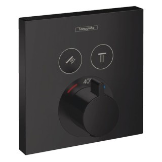 Hansgrohe ShowerSelect Thermostatic Mixer for Concealed Installation for 2 Outlets Matt Black 15763670