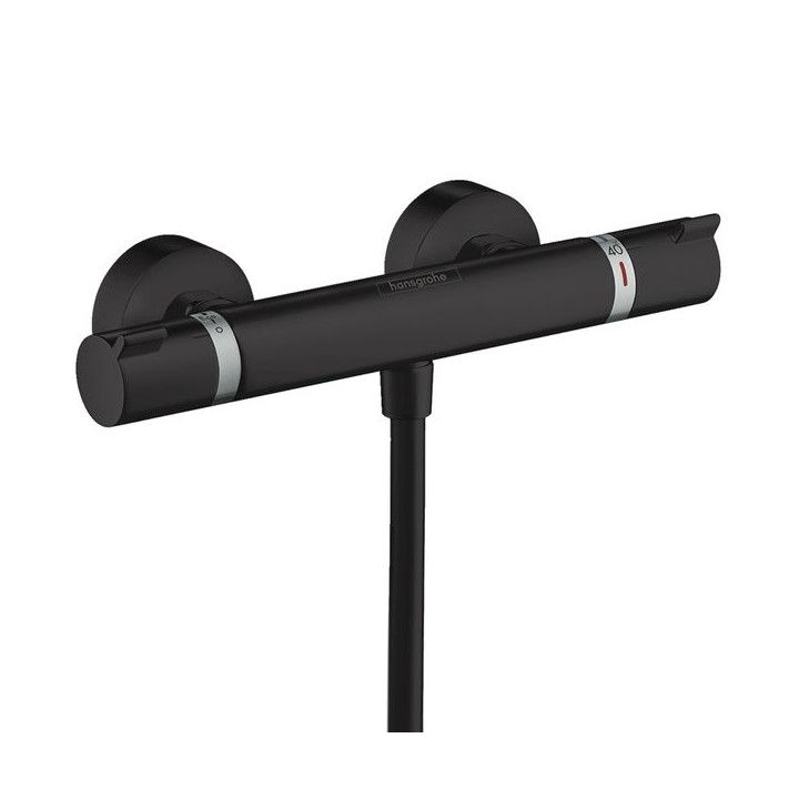 Hansgrohe Ecostat Thermostatic Shower Mixer Comfort - Matt Black - 13116670