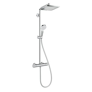 Hansgrohe Crometta E Showerpipe 240 1jet with thermostatic shower mixer Chrome 27271000
