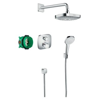 Hansgrohe Croma Select E Shower system with Ecostat E thermostatic mixer for concealed installation Chrome 27294000