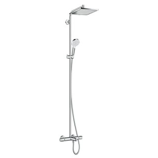 Hansgrohe Crometta E Showerpipe 240 1jet with thermostatic bath mixer - Chrome - 27298000