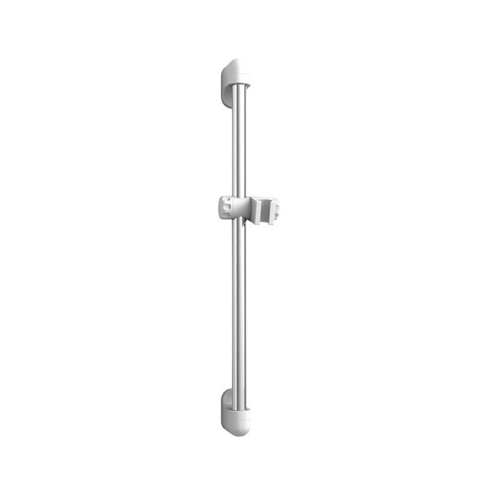 Chrome & White Shower Riser Rail 650mm