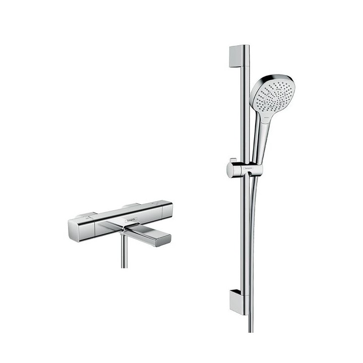 Hansgrohe Ecostat E Combi Set 0.65m with Croma Select E 110 hand shower & bath filler - Chrome - 88102057
