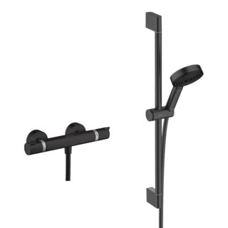 Hansgrohe  Bundle Pulsify exposed shower combi - Matt Black - 88102365