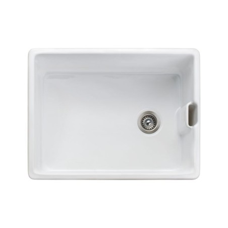 Rangemaster CGR595WH  Grange Belfast Sink with Waste and Plumbing Kit White 595 x 455mm
