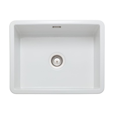 Rangemaster Rustique Single Bowl Inset Or Undermount Sink White 598 x 462mm