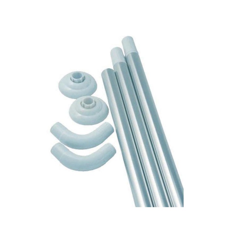 TP Bathrooms Shower Curtain Modular Rail Anodised Shower Accessory