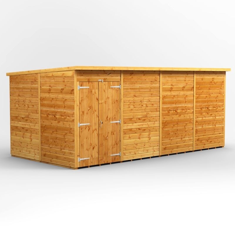 16 x 8 Power Pent Double Door Shed No Windows