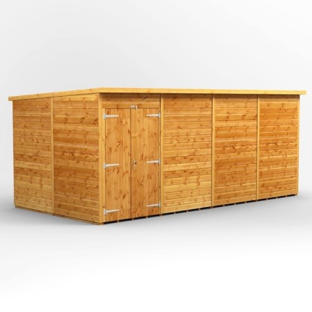 16 x 8 Power Pent Double Door Shed No Windows