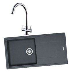 Franke Titan 1 Bowl Inset Graphite Grey Composite Kitchen SINK  Chantilly Sink Mixer Chrome Tap and