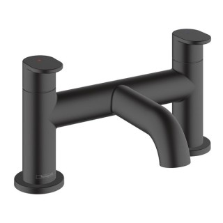 Hansgrohe Vernis Blend 2-hole rim mounted bath mixer - Matt Black - 71442670