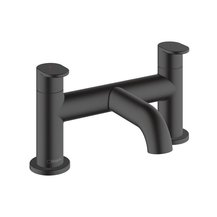 Hansgrohe Vernis Blend 2-hole rim mounted bath mixer - Matt Black - 71442670