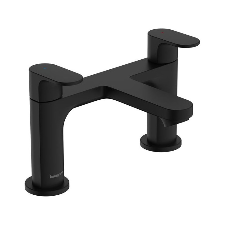 Hansgrohe Rebris S 2-hole rim mounted bath mixer - Matt Black - 72446670