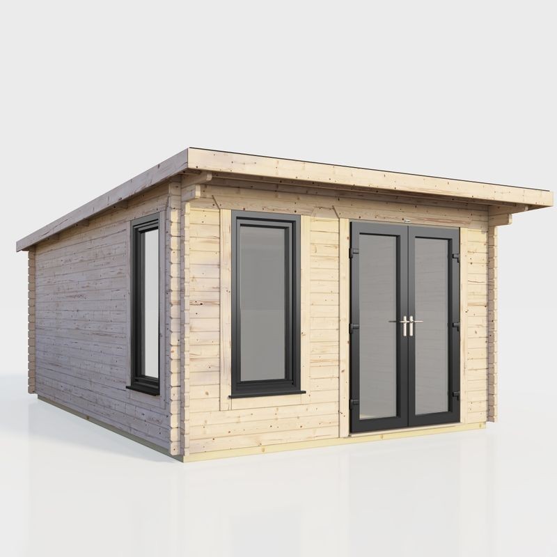 12 x 14 Power Pent Log Cabin Right Doors 12 x 14 Power Pent Log Cabin Right Doors