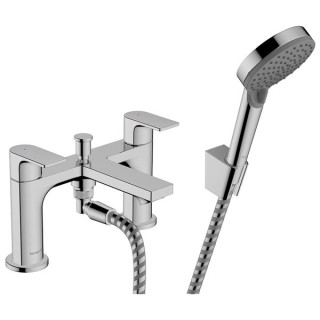 Hansgrohe Rebris E 2-hole rim mounted bath mixer with diverter valve & Vernis Blend hand shower Vario - Chrome- 72481000