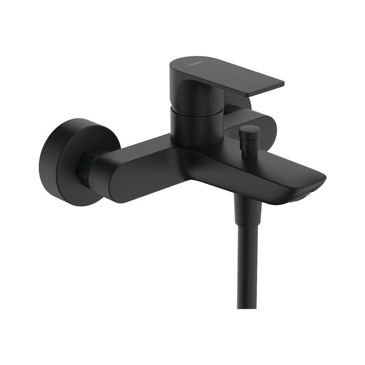 Hansgrohe Rebris E Single lever bath mixer for exposed installation - Matt Black - 72450670