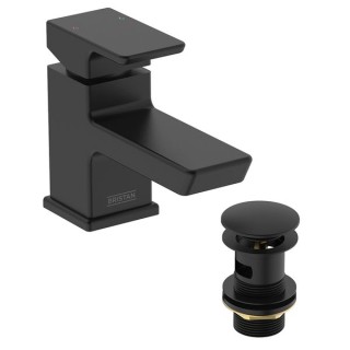 Bristan Cobalt Basin Mixer Tap with Clicker Waste - Black