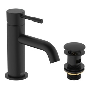 Bristan Mila Basin Mixer Tap with Clicker Waste - Black