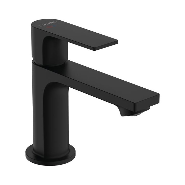 Hansgrohe Rebris E Single lever basin mixer 80 CoolStart with metal pop-up waste set - Matt Black - 72585670