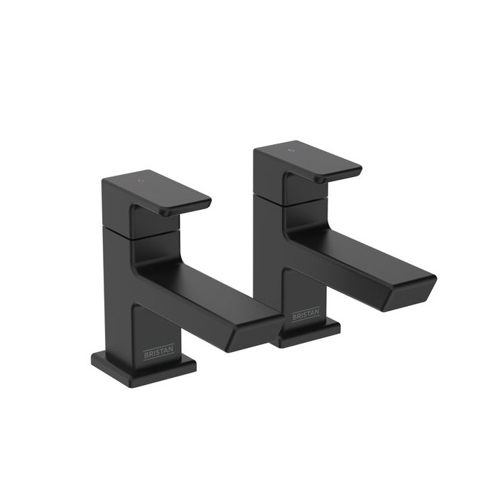 Bristan Cobalt Basin Pillar Taps - Black