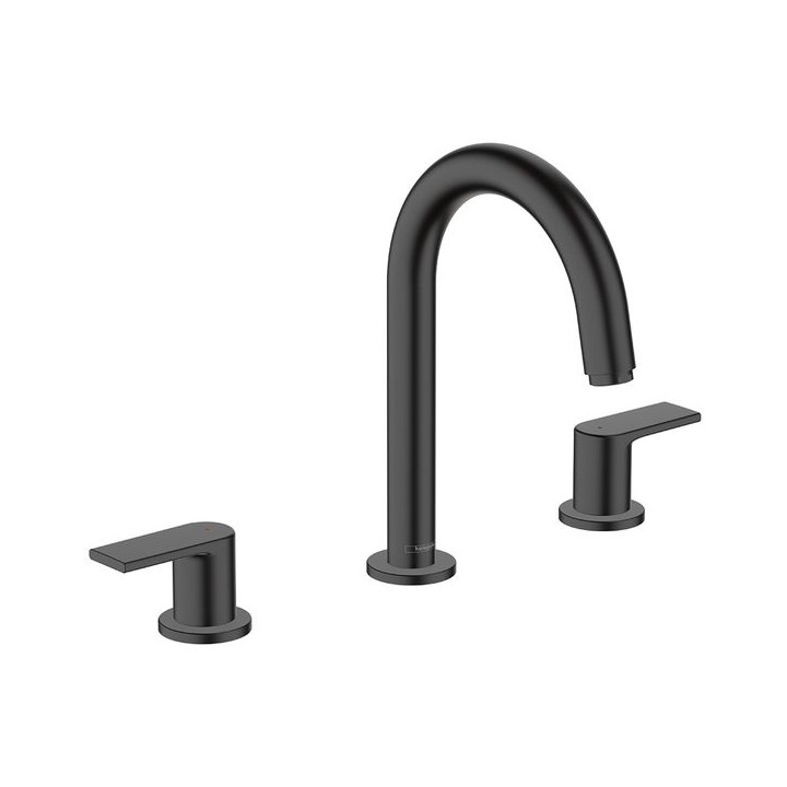 Hansgrohe Vernis Shape 3-hole basin mixer with pop-up waste set - Matt Black - 71563670