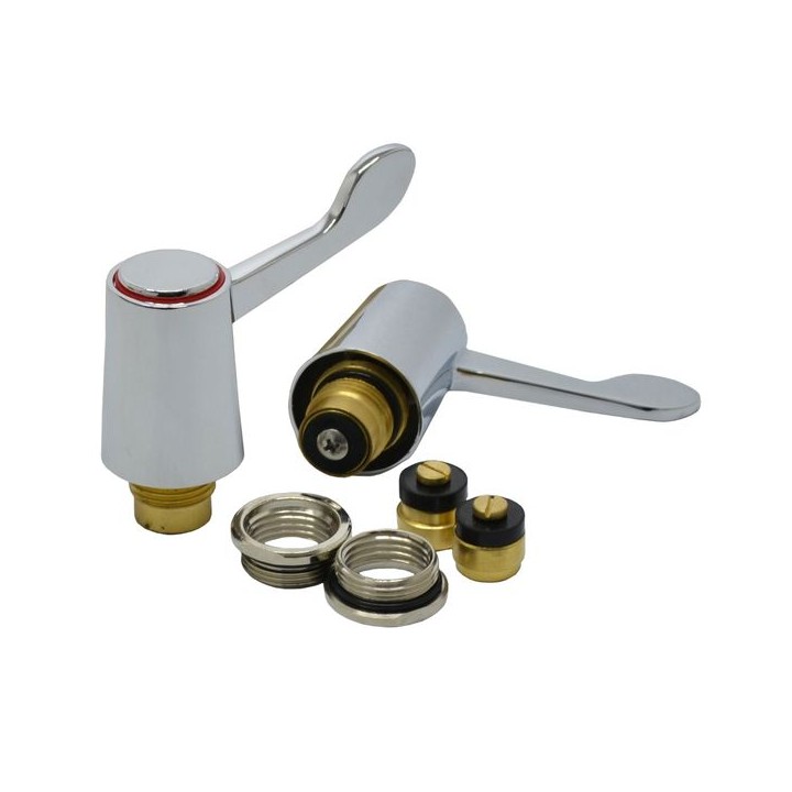 4 Trade 1/2in Lever Basin/Sink Tap Heads Chrome Plated