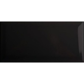 Johnson Tiles Bevel Brick Gloss Black Tile 200 x 100mm - Qty 50