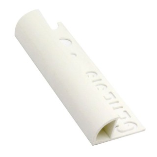 Genesis 8mm White Round Edge Tile Trim ETR808.01