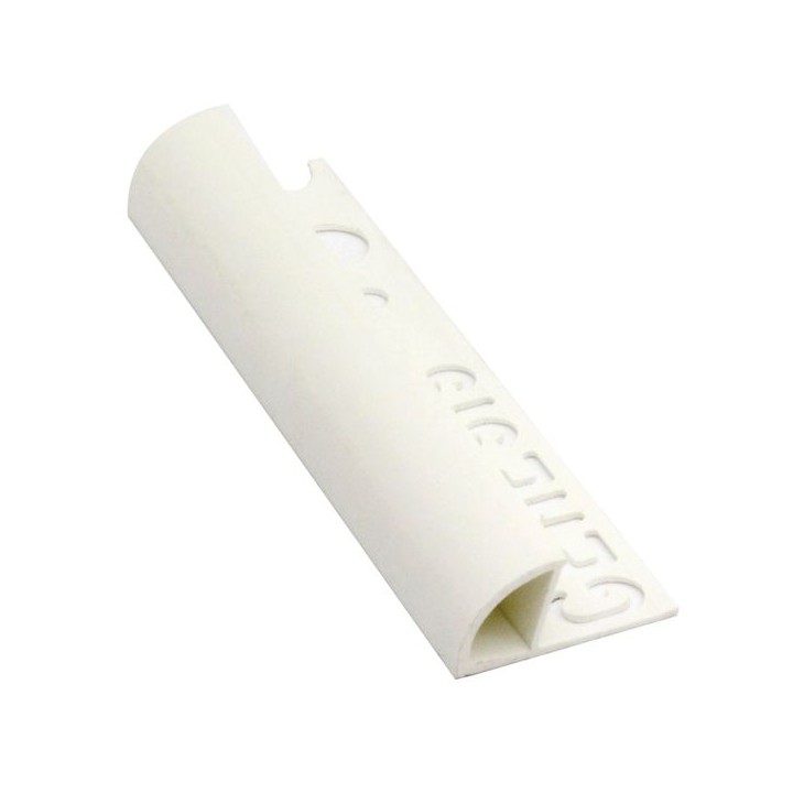 Genesis 8mm White Round Edge Tile Trim ETR808.01