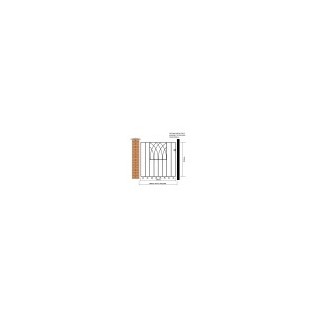 Abbey Low Flat Top Single Metal Gate 838mm GAP x 812mm High Zinc & Powder ABZP31