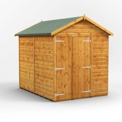 8 x 6 Power Windowless Apex Double Door