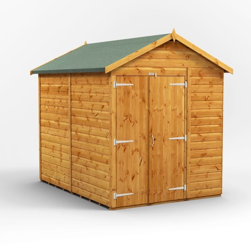 8 x 6 Power Windowless Apex Double Door