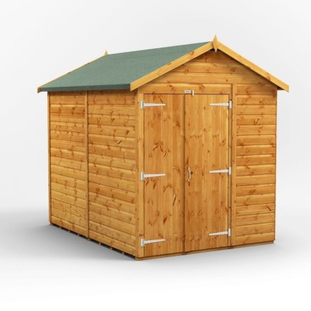 8 x 6 Power Windowless Apex Double Door