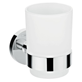 Hansgrohe Logis Universal Toothbrush tumbler - Chrome & Matt Glass - 41718000