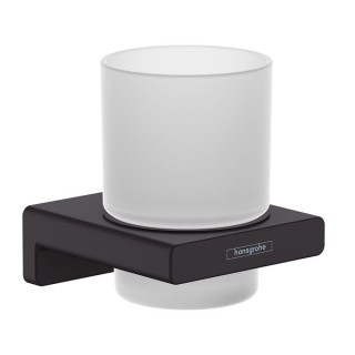 Hansgrohe AddStoris Toothbrush tumbler - Matt black / Matt Glass - 41749670