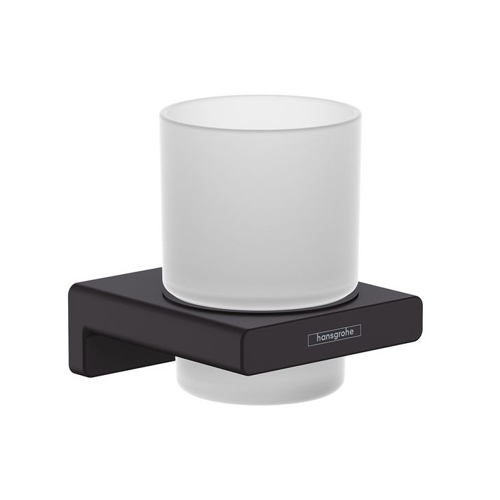 Hansgrohe AddStoris Toothbrush tumbler - Matt black / Matt Glass - 41749670