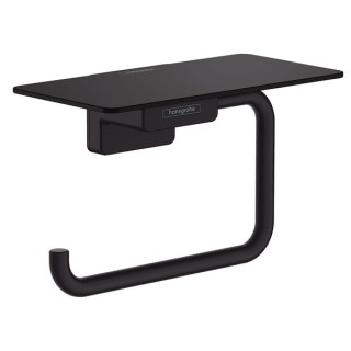 Hansgrohe AddStoris Roll holder with shelf - Matt Black - 41772670