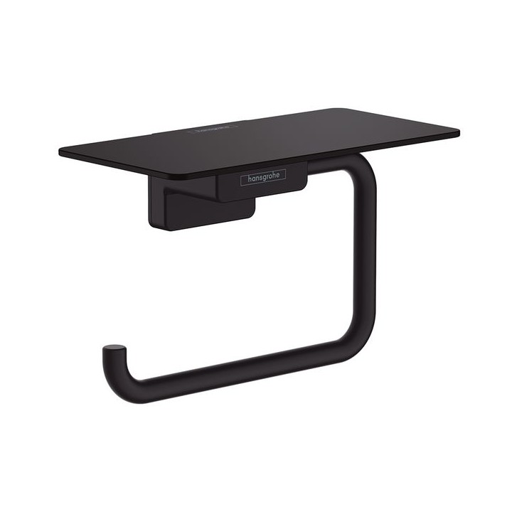 Hansgrohe AddStoris Roll holder with shelf - Matt Black - 41772670