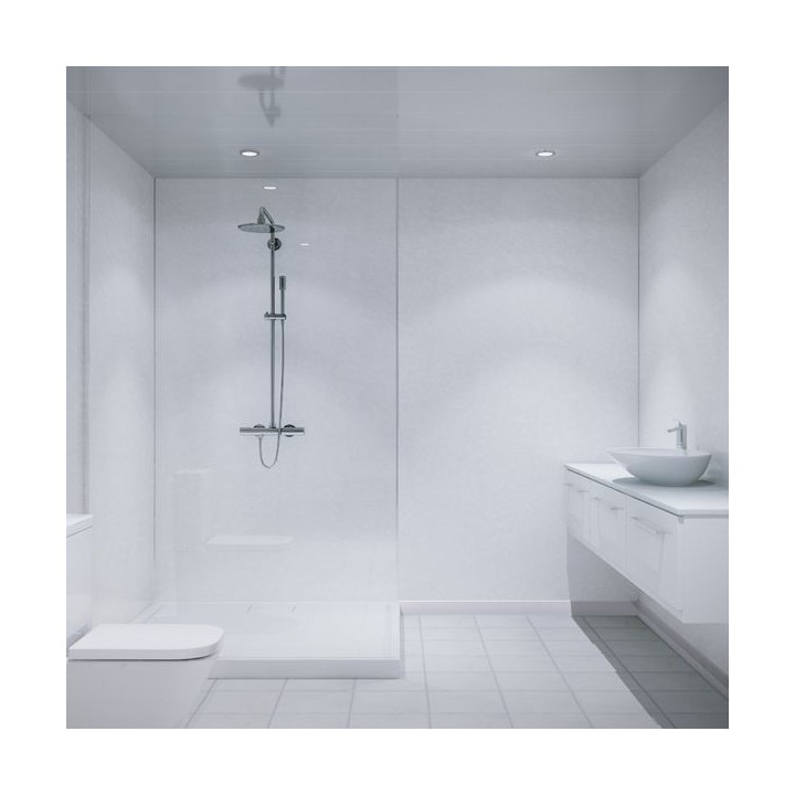 Multipanel Classic Bathroom Wall Panel Hydrolock 2400 x 900mm Frost White M049